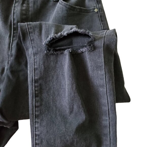 91 Cotton On High Grazer Skinny High Rise Distressed Black Jeans - Picture 5 of 11